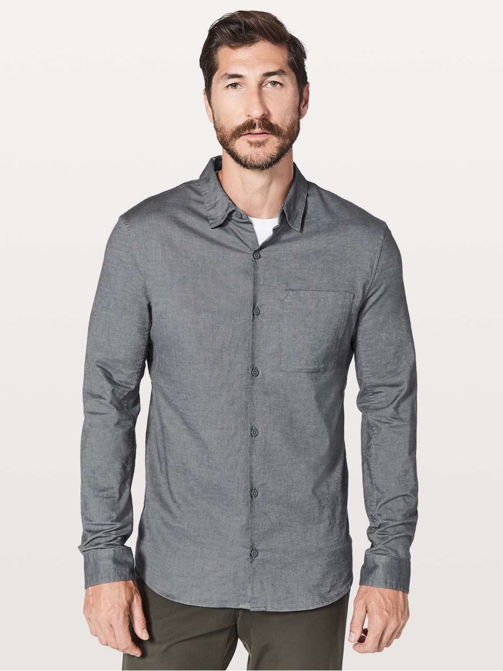 Lululemon All Town Buttondown Light Cast / Obsidian Men’s Small
